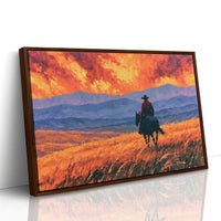 Cowboy Beneath the Crimson Sky