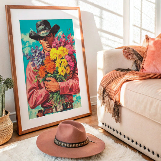 Wild Blooms Against Weathered Leather