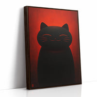 Black Cat Basks In Crimson Light