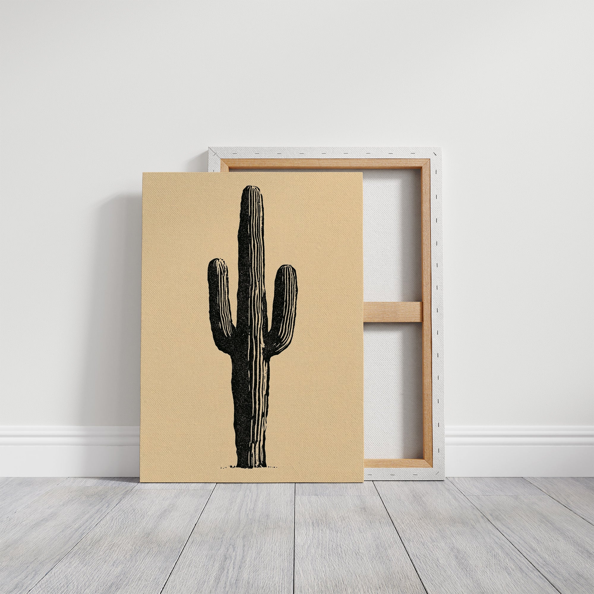 Solo Saguaro Block Print