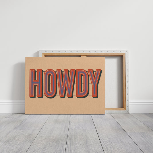 Retro HOWDY Gradient Typography