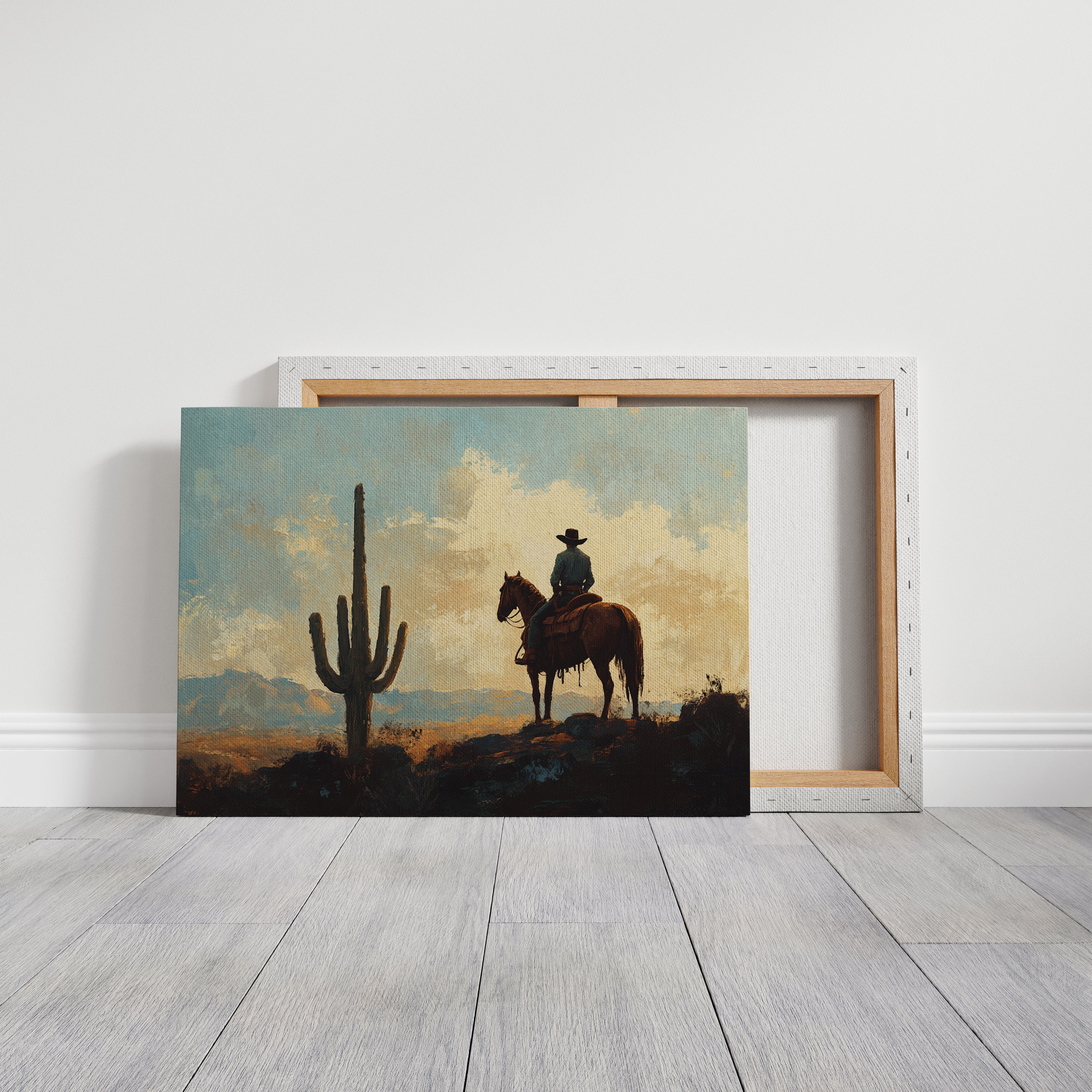 Cowboy Sundown by the Saguaro