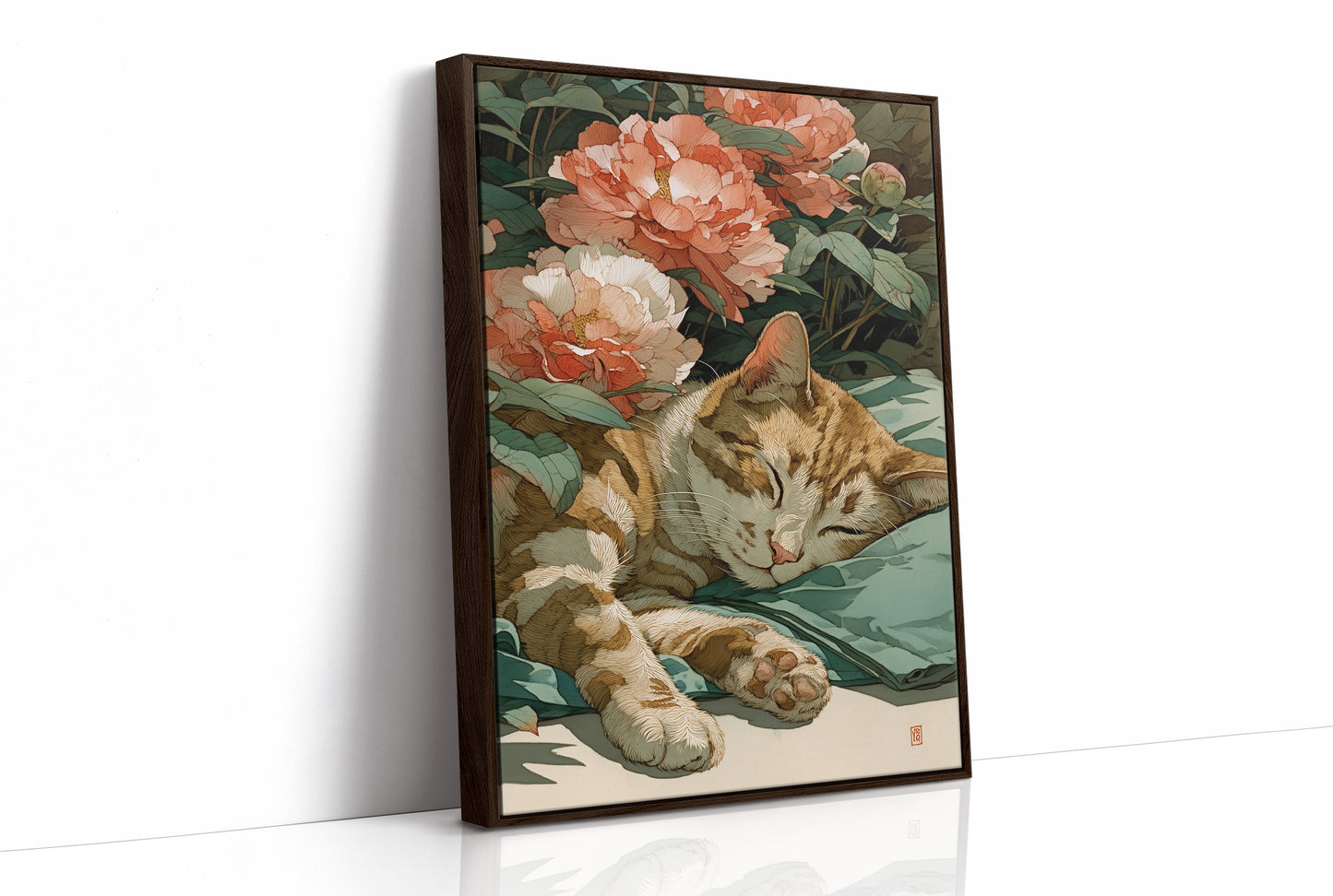 Afternoon Naps Between Coral Peonies