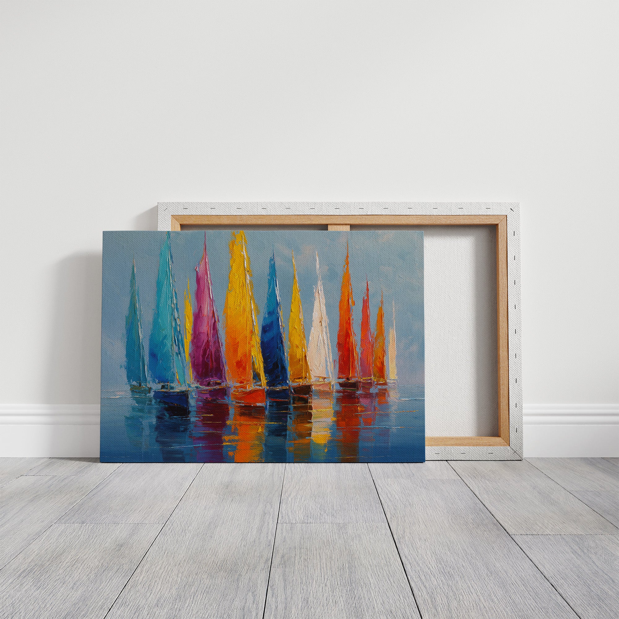 Vibrant Fleet Dances On Blue