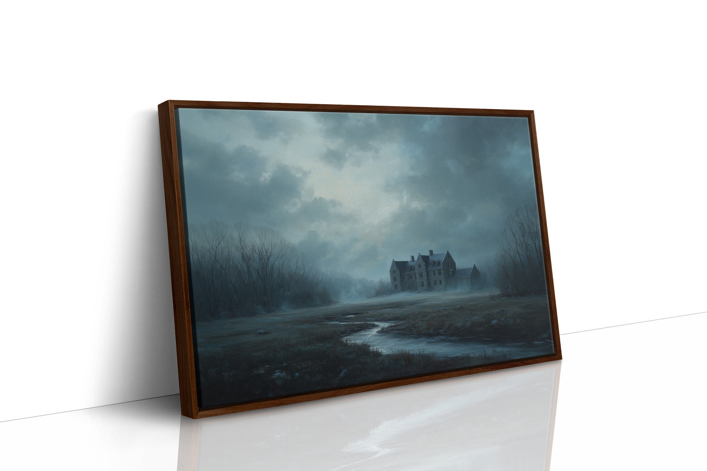 Forgotten Manor Under Stormy Skies