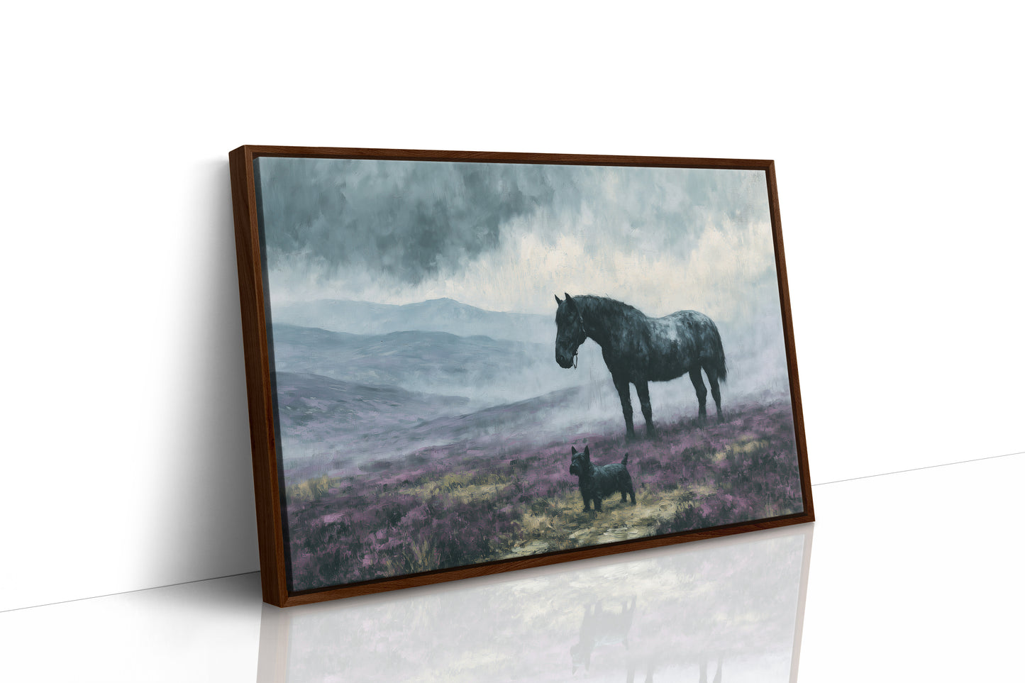 Pony and Terrier on the Misty Moor