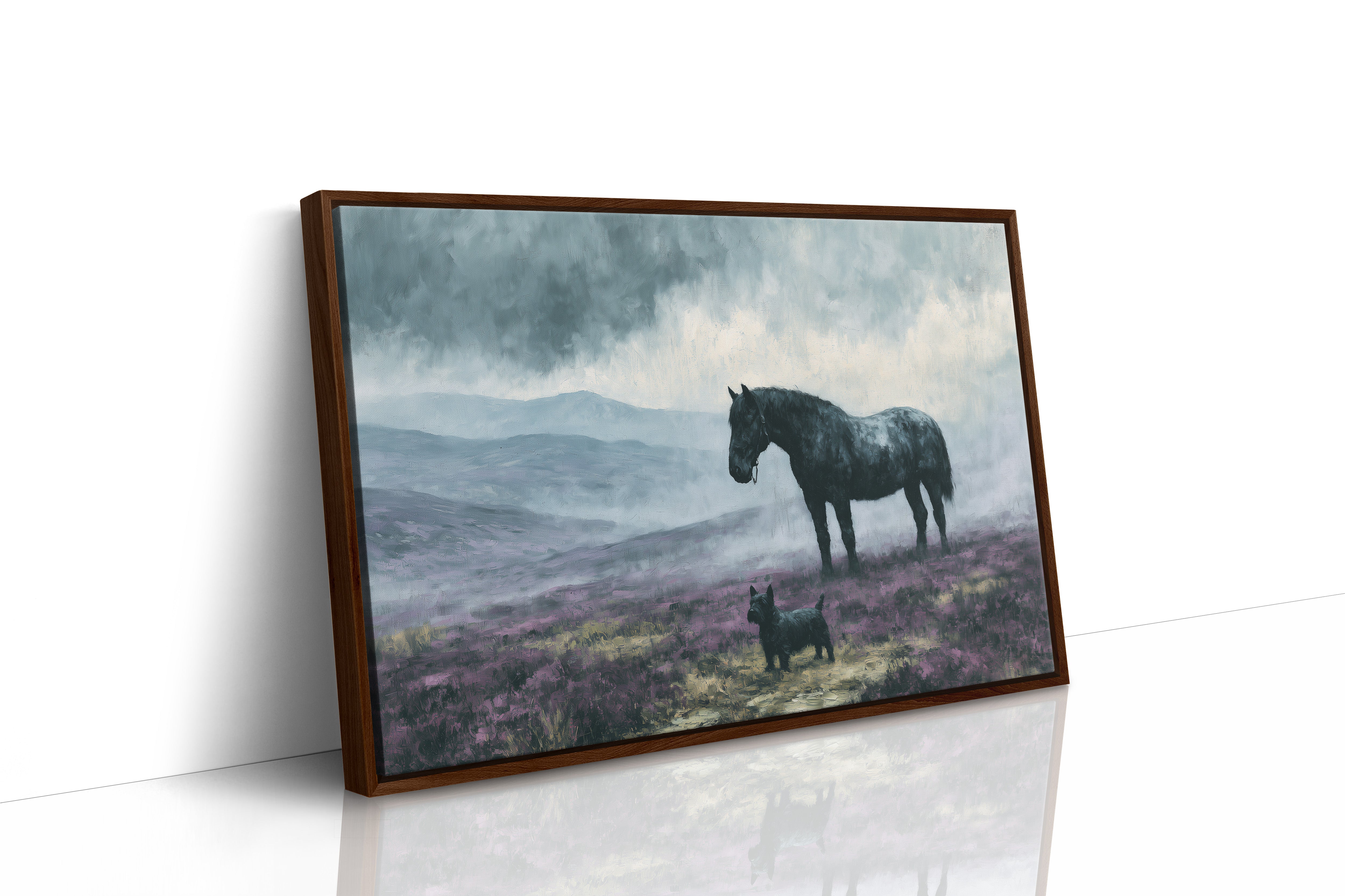 Pony and Terrier on the Misty Moor
