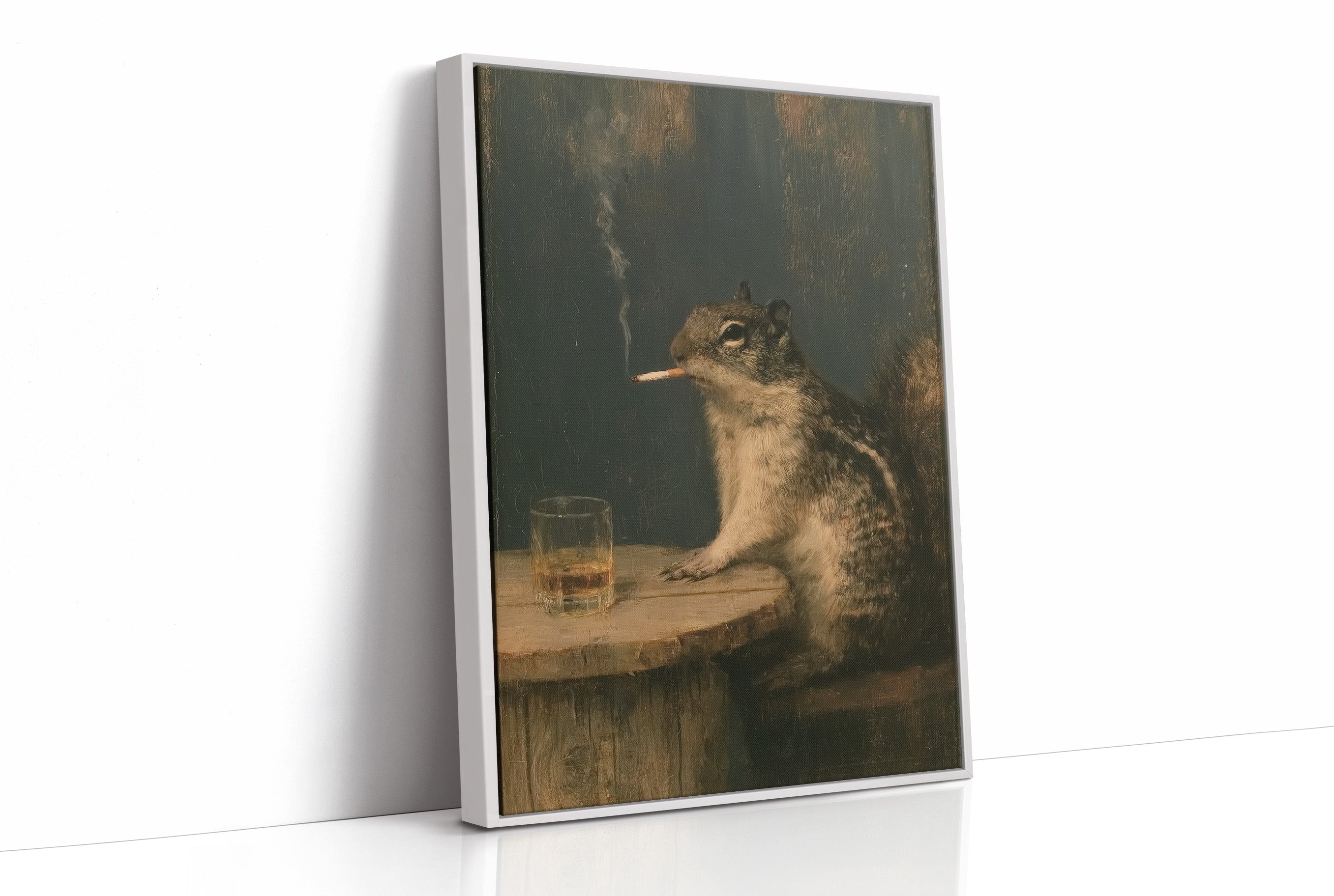 Hard Day at the Acorn Factory: Smoking Squirrel Art