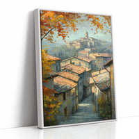 Autumn Leaves Frame Hillside Village