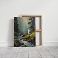 The Hiker Beneath Misty Pines
