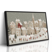 Snow Falls On Village Procession