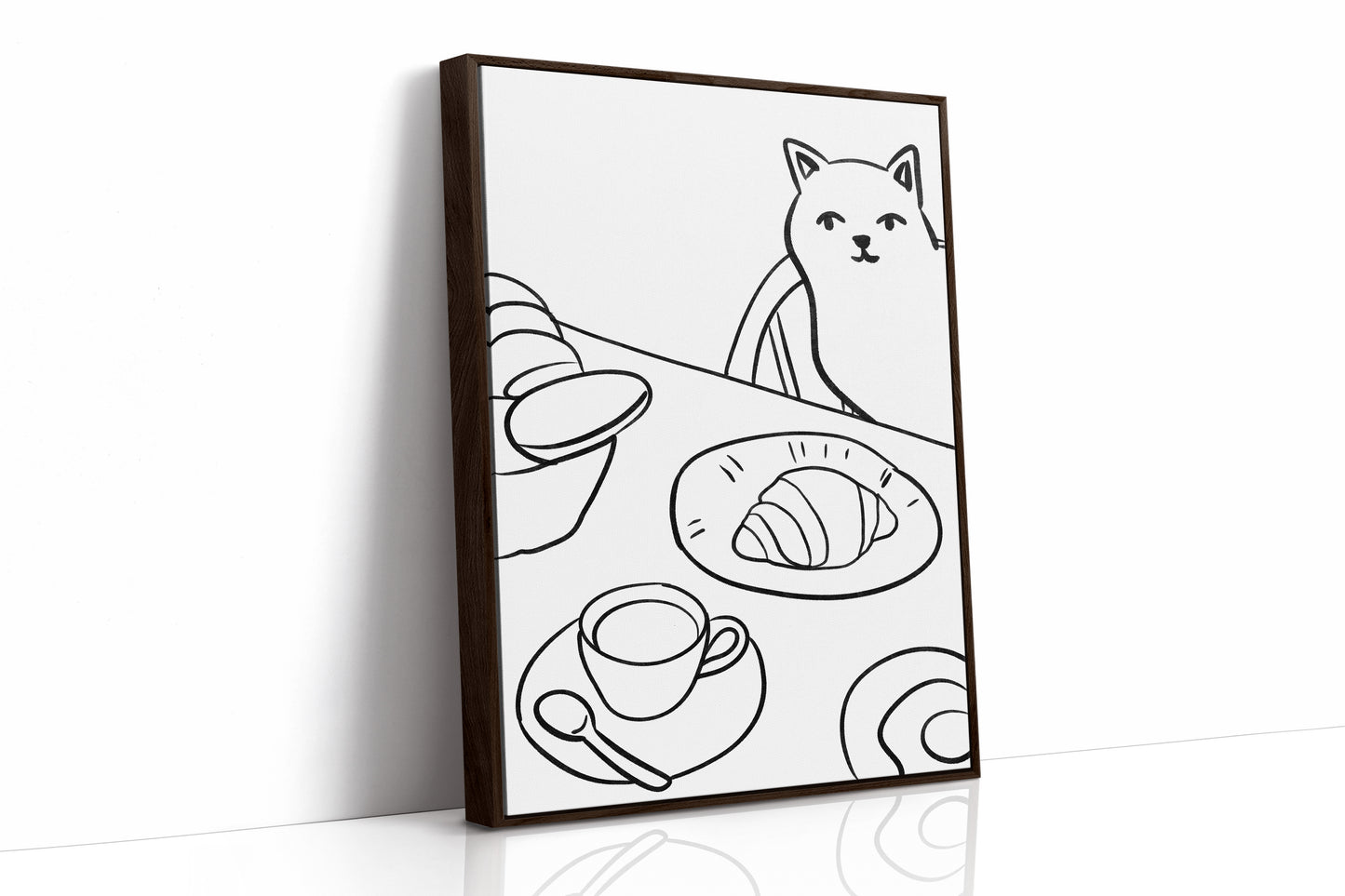 Morning Croissants Tempt Curious Cat