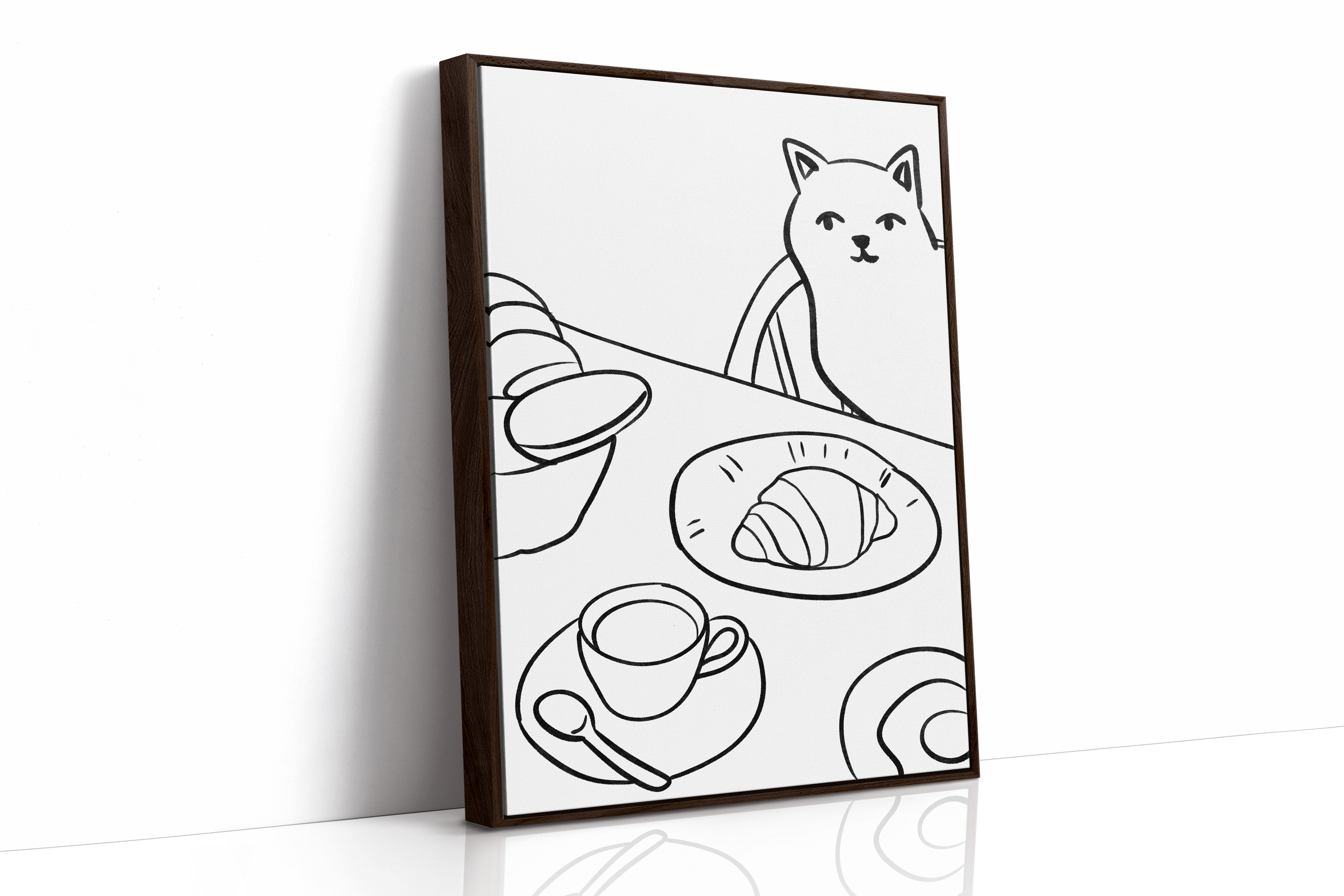 Morning Croissants Tempt Curious Cat