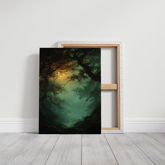 Moonlit Path Through Ancient Trees