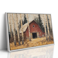 Birch Trees Guard Autumn's Barn