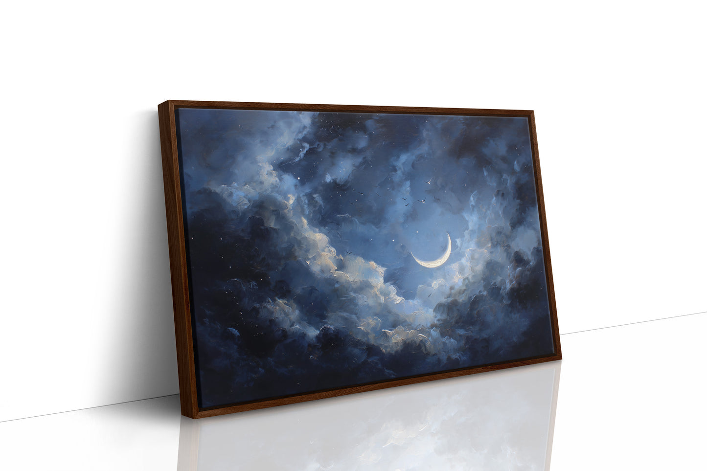 Sliver Moon Among Stormy Clouds