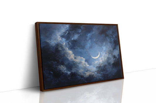 Sliver Moon Among Stormy Clouds