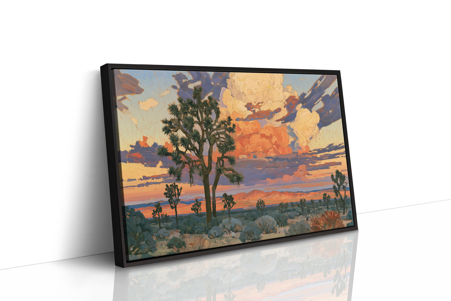 Joshua Trees At Blaze Hour