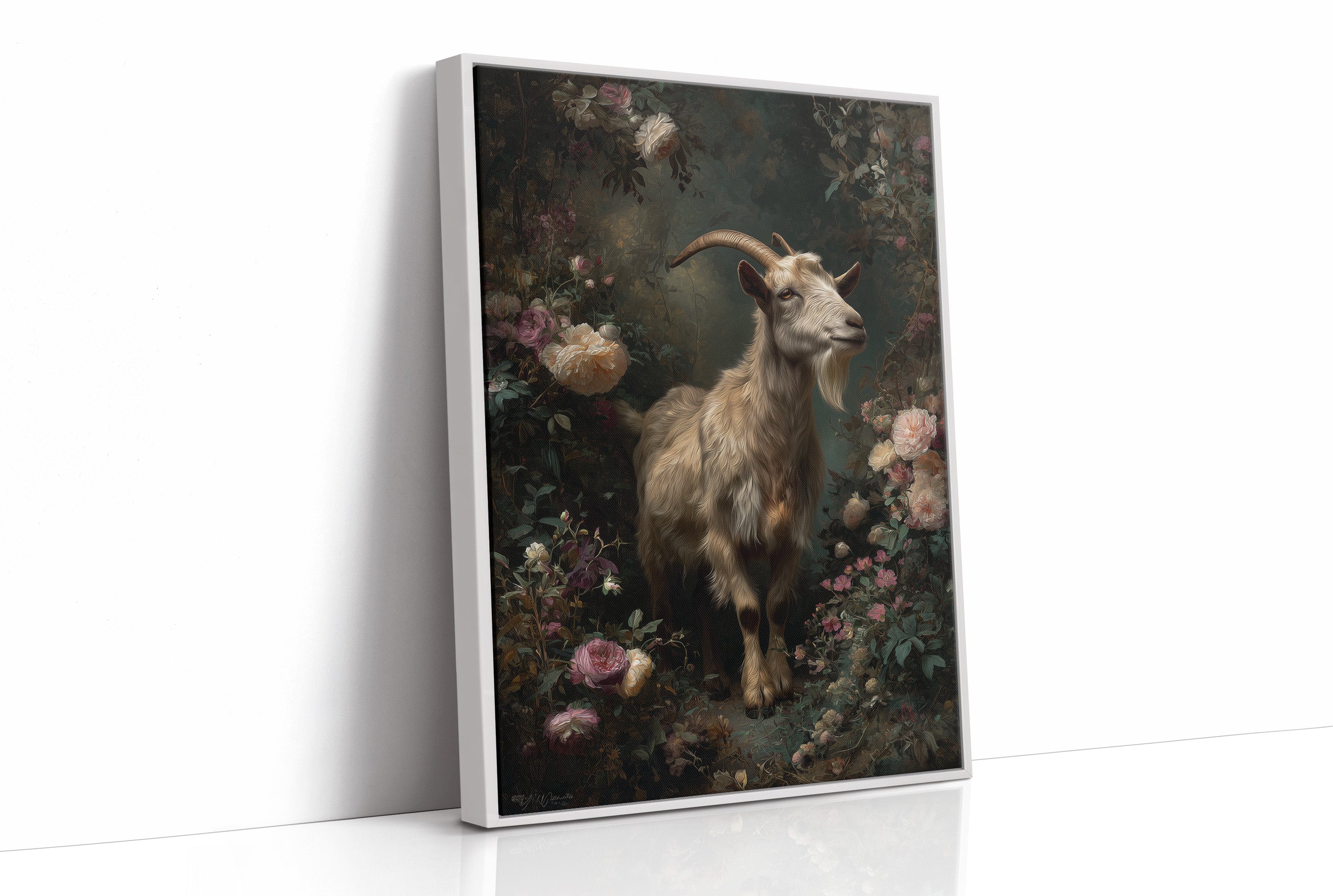 Noble Goat Among Faded Blooms