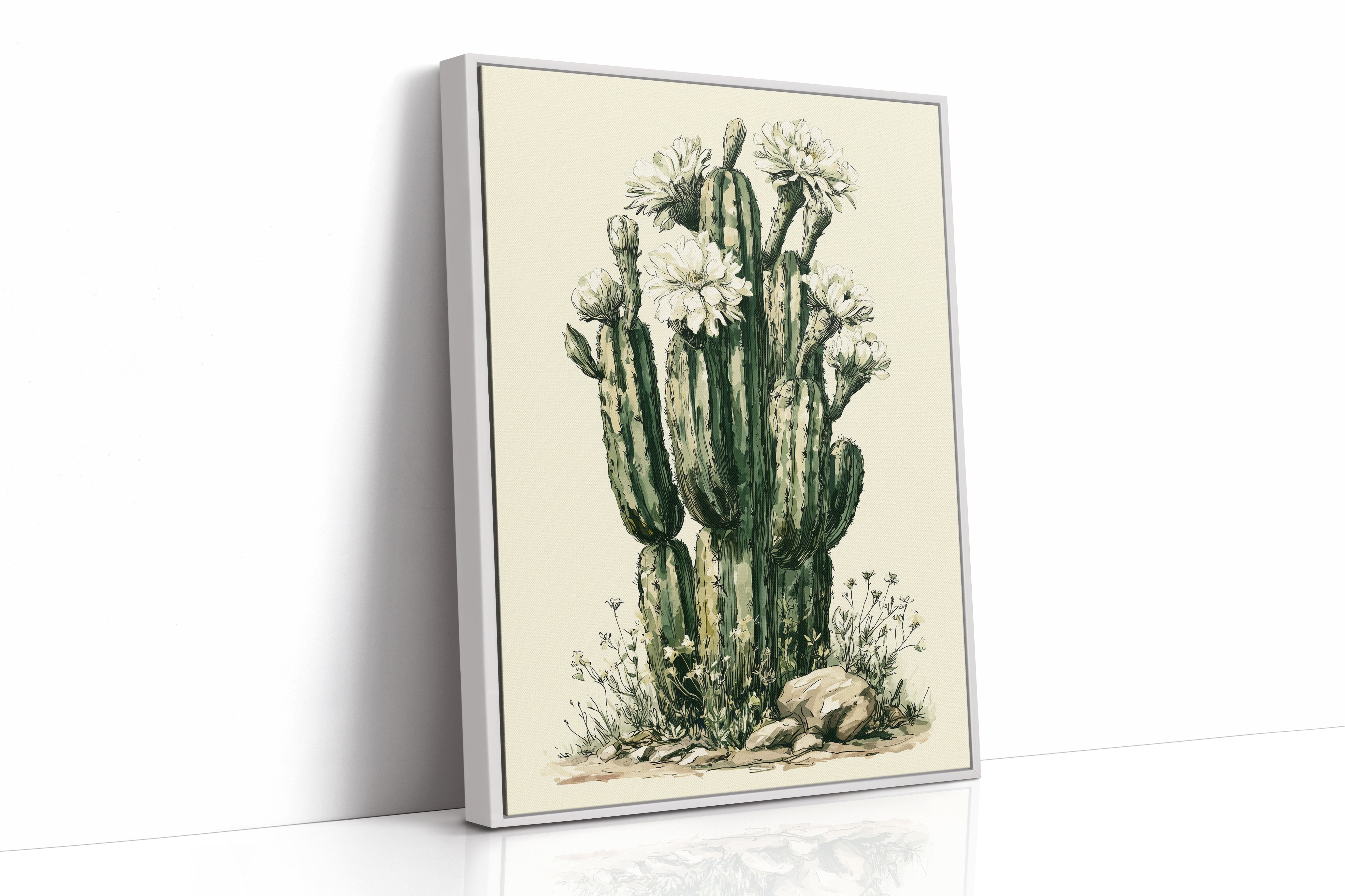 Blooming Saguaro Botanical Study