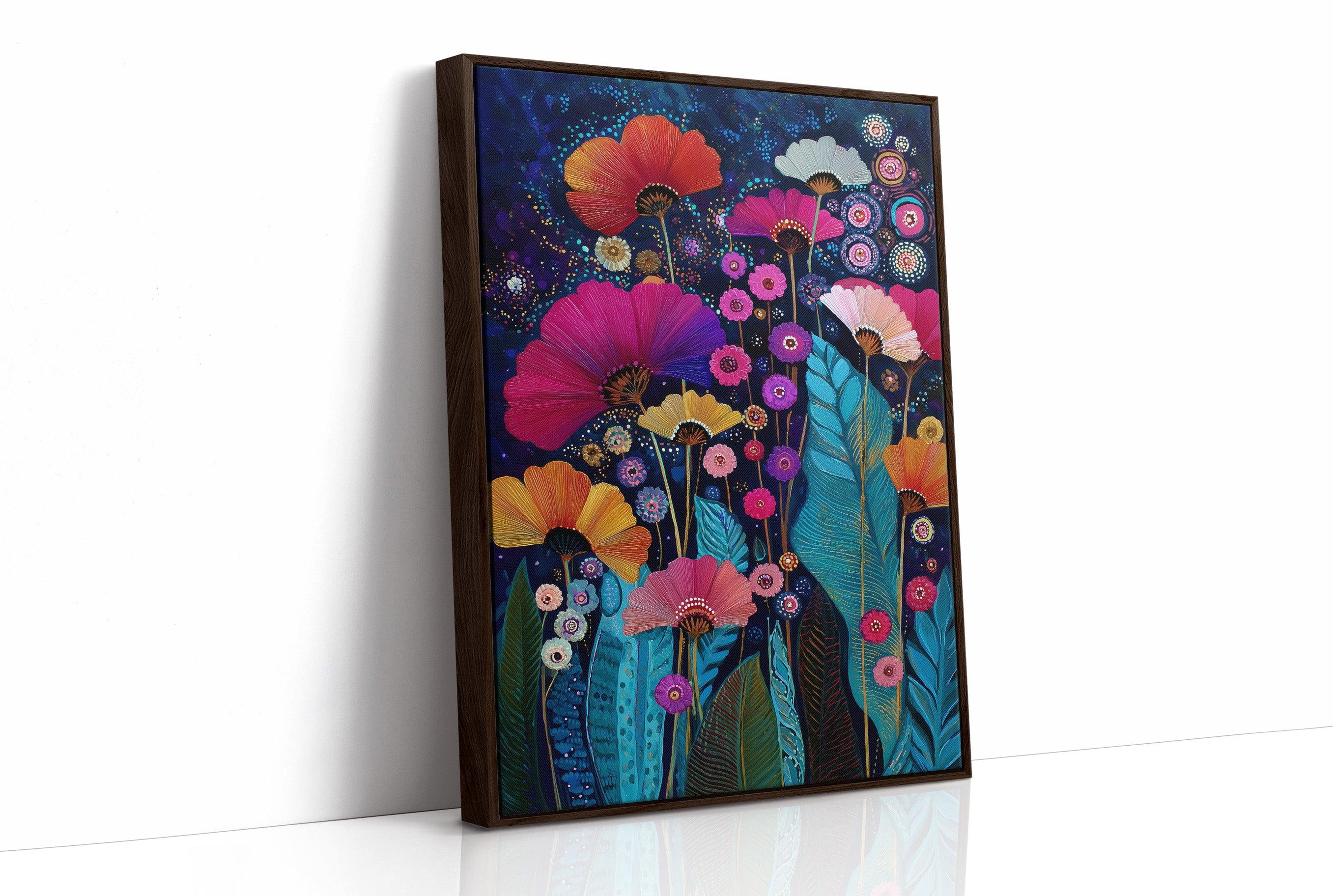 Midnight Garden Blooms Electric Dreams