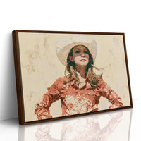 Confident Gaze, Coral Western Shirt