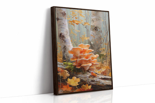 Autumn Mushrooms Dance Among Birch Trees