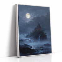 Castle Perched Above Midnight Tides