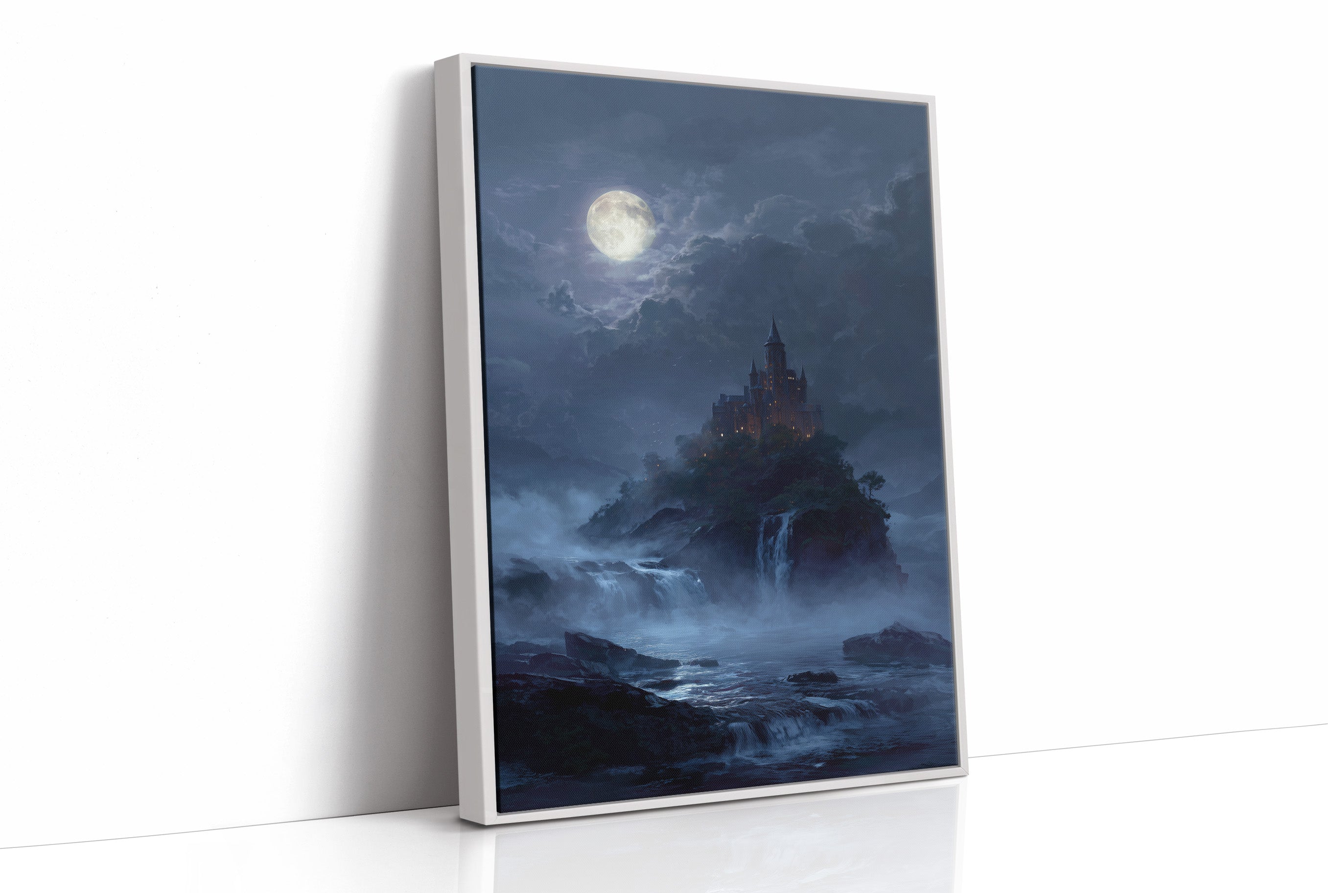 Castle Perched Above Midnight Tides