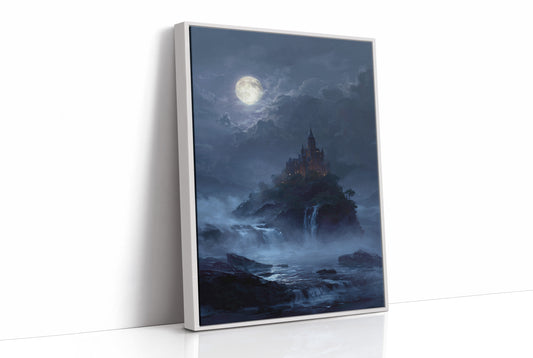 Castle Perched Above Midnight Tides