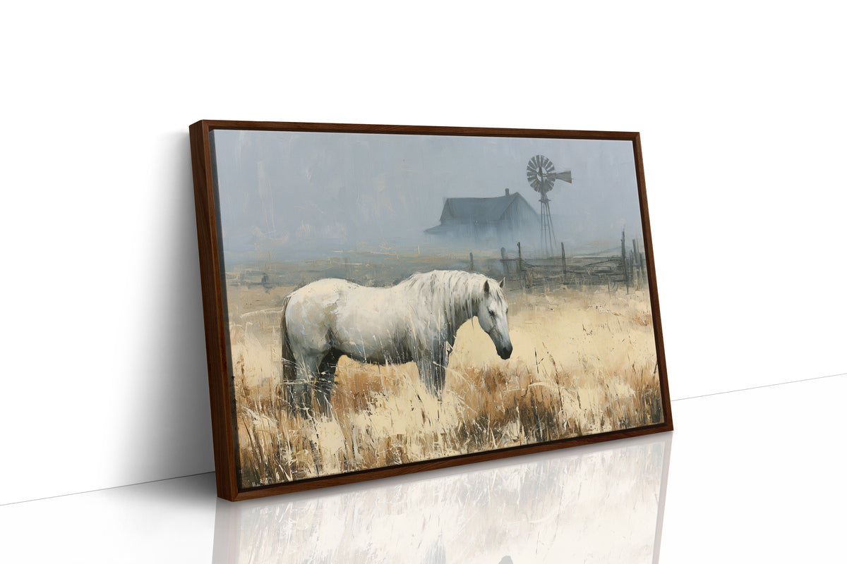 White Mare at the Windmill Farm