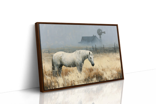 White Mare at the Windmill Farm