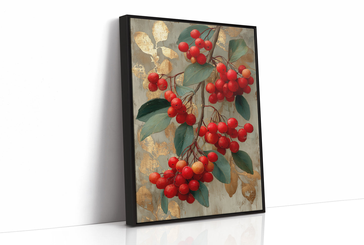 Winterberries and Gold Leaf