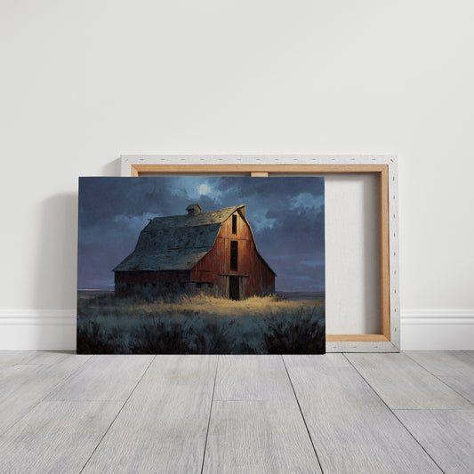 Moonlit Barn Stands Against Time