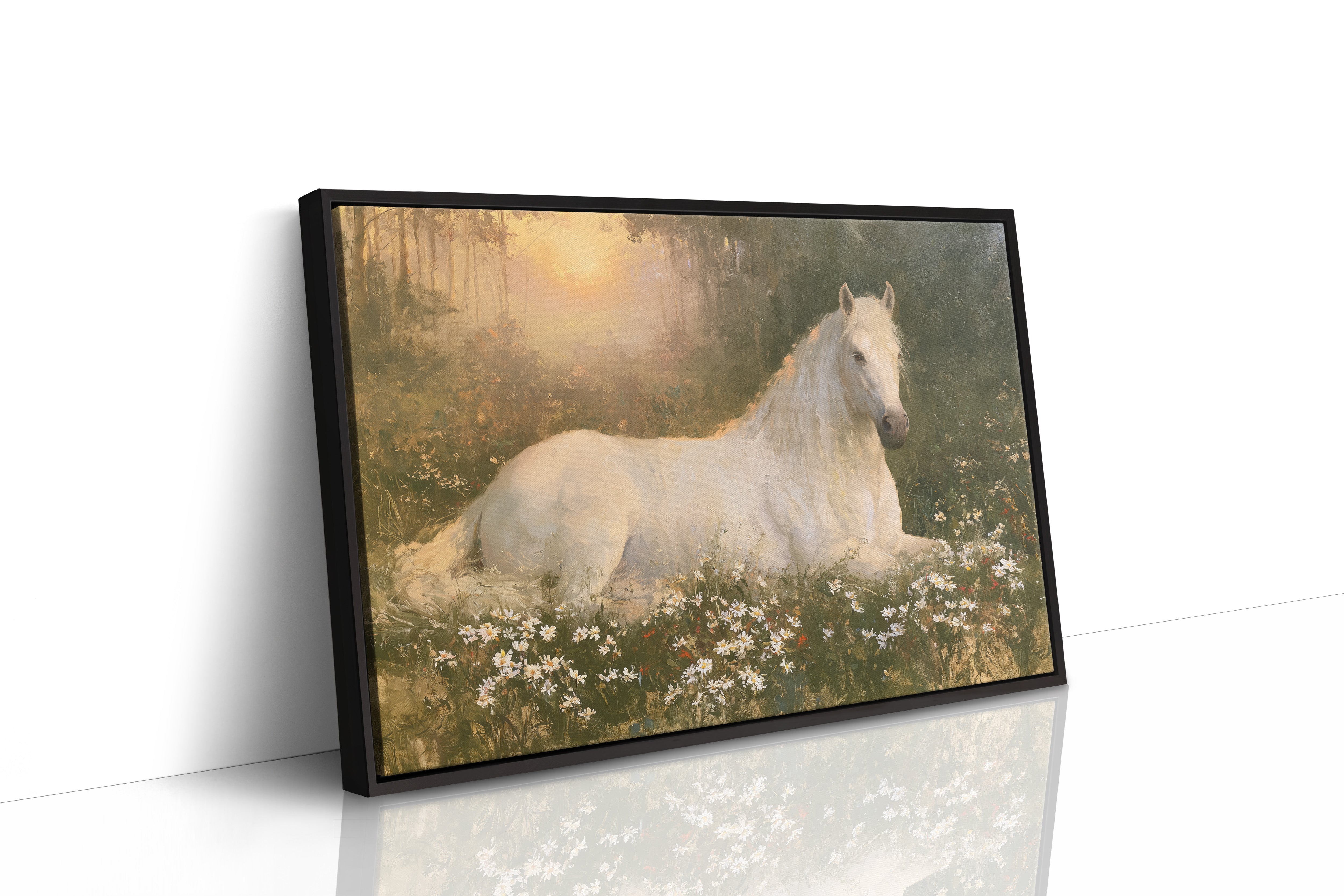 Daisies And A Quiet Horse