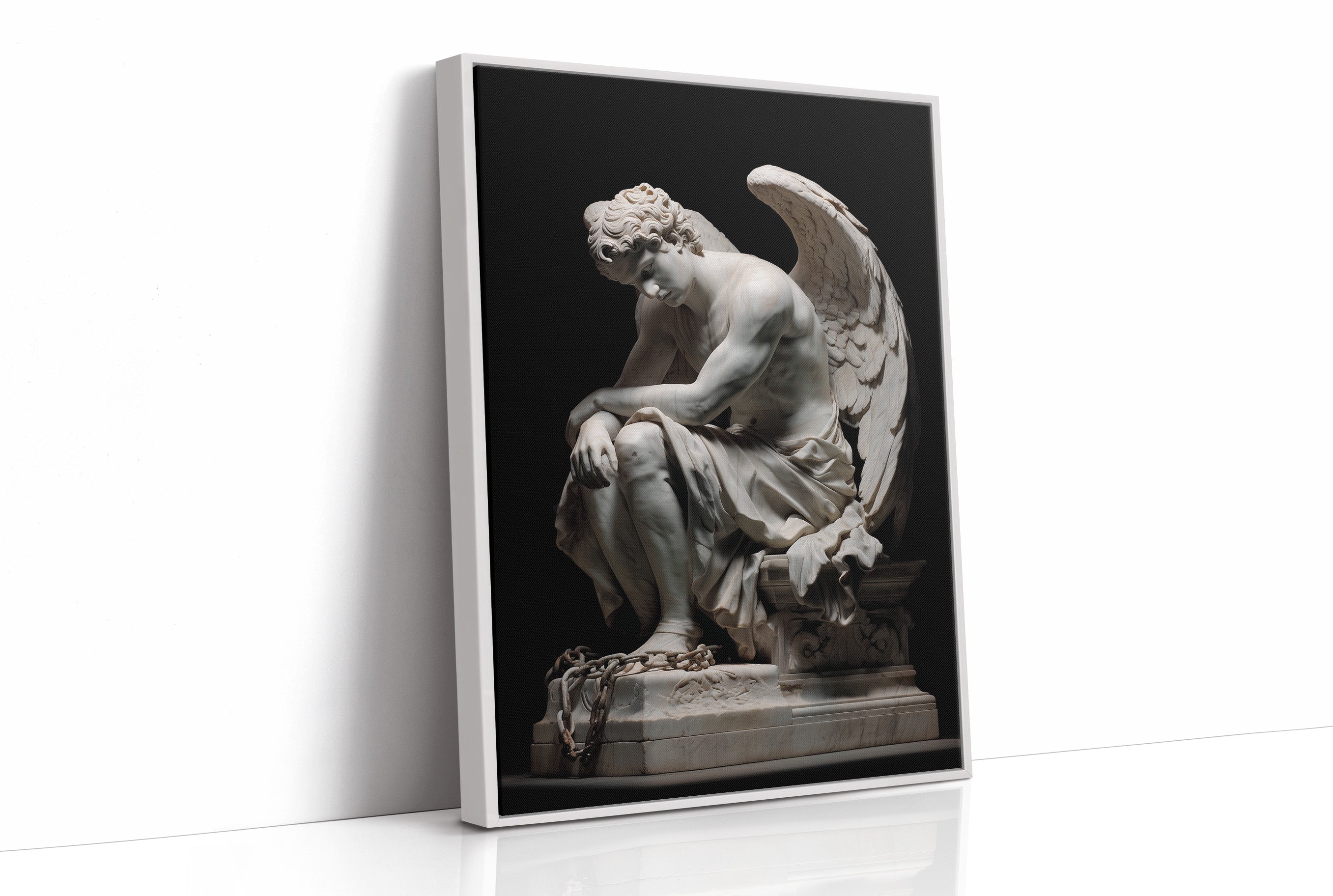 Marble Wings Against Dark Walls
