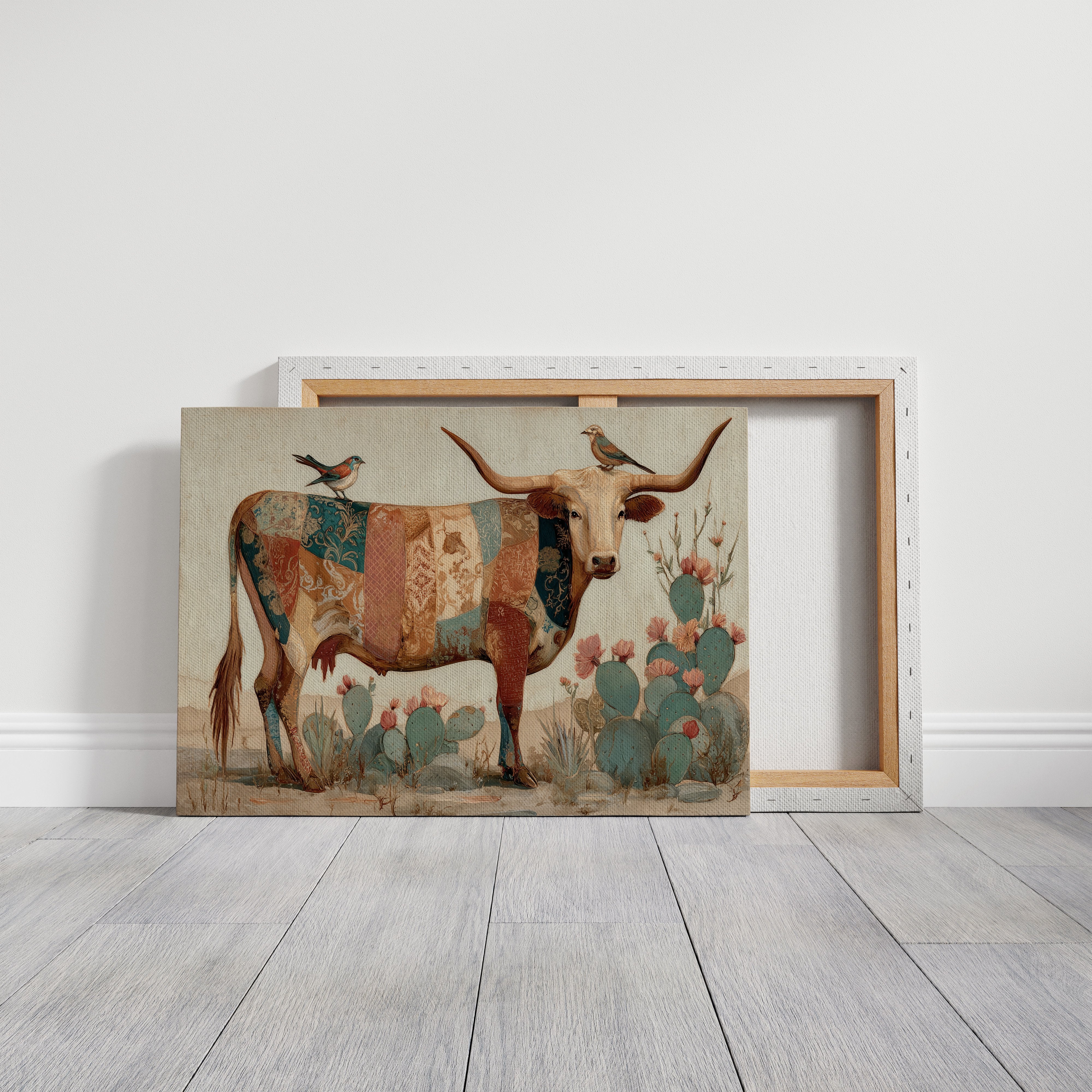 Patchwork Longhorn Hosts Tiny Visitors