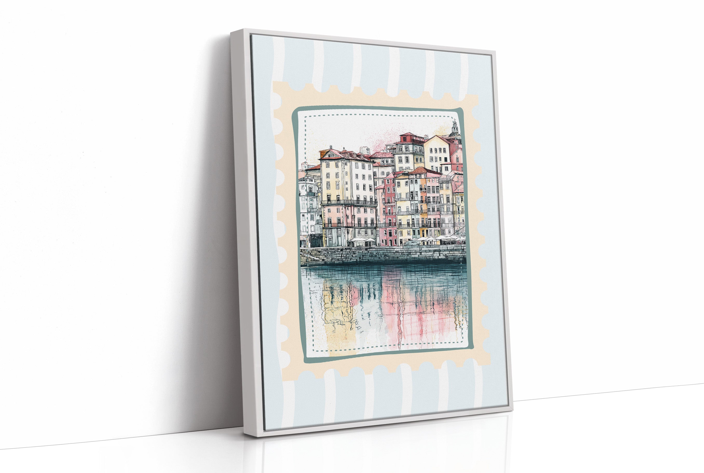 Porto's Ribeira, Sketched in Stamp