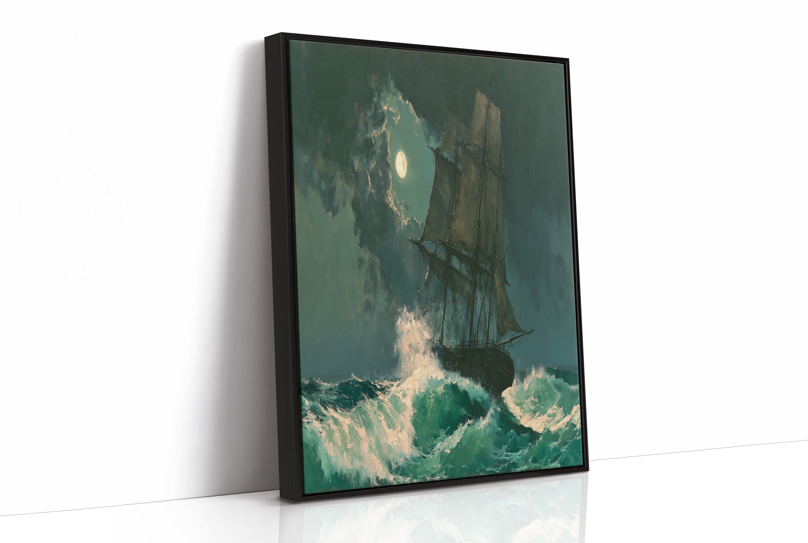 Ghost Ship Under Moonlight