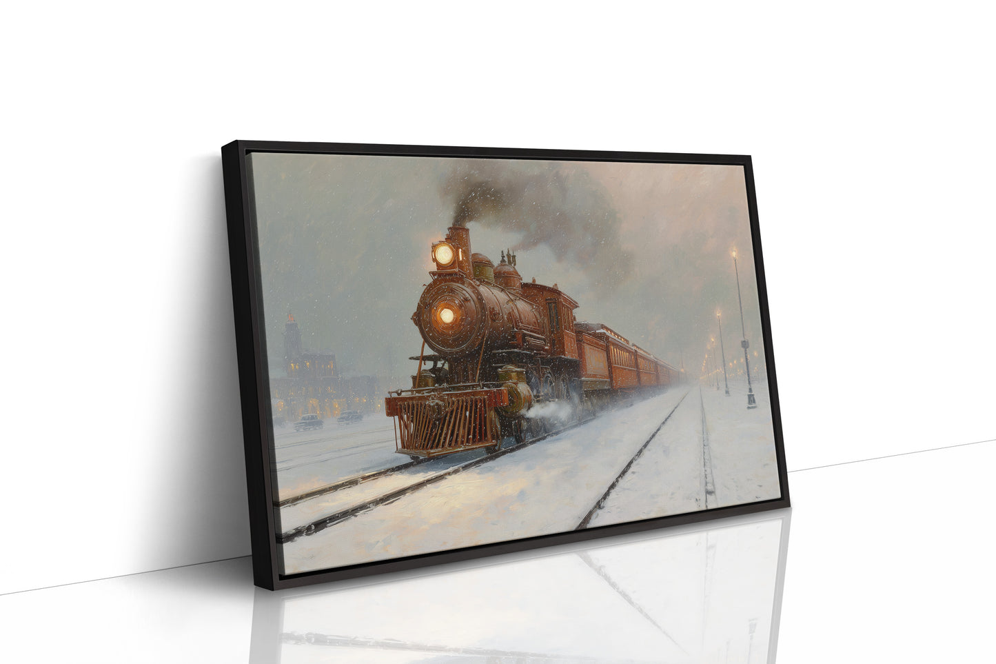 Iron Horse Glows Through Winter Night