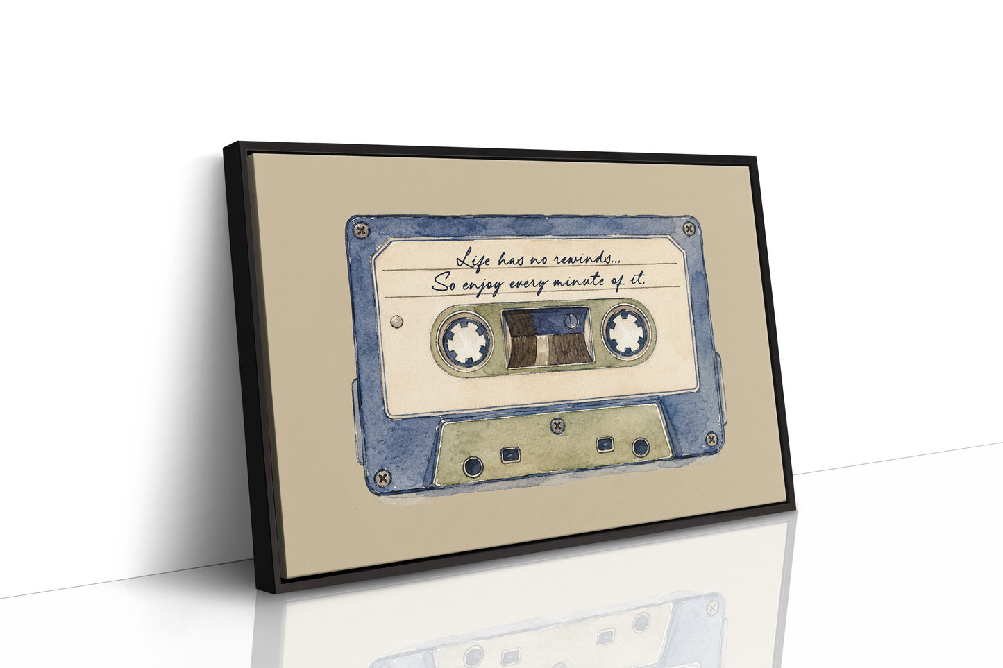 Watercolor Cassette Life Quote