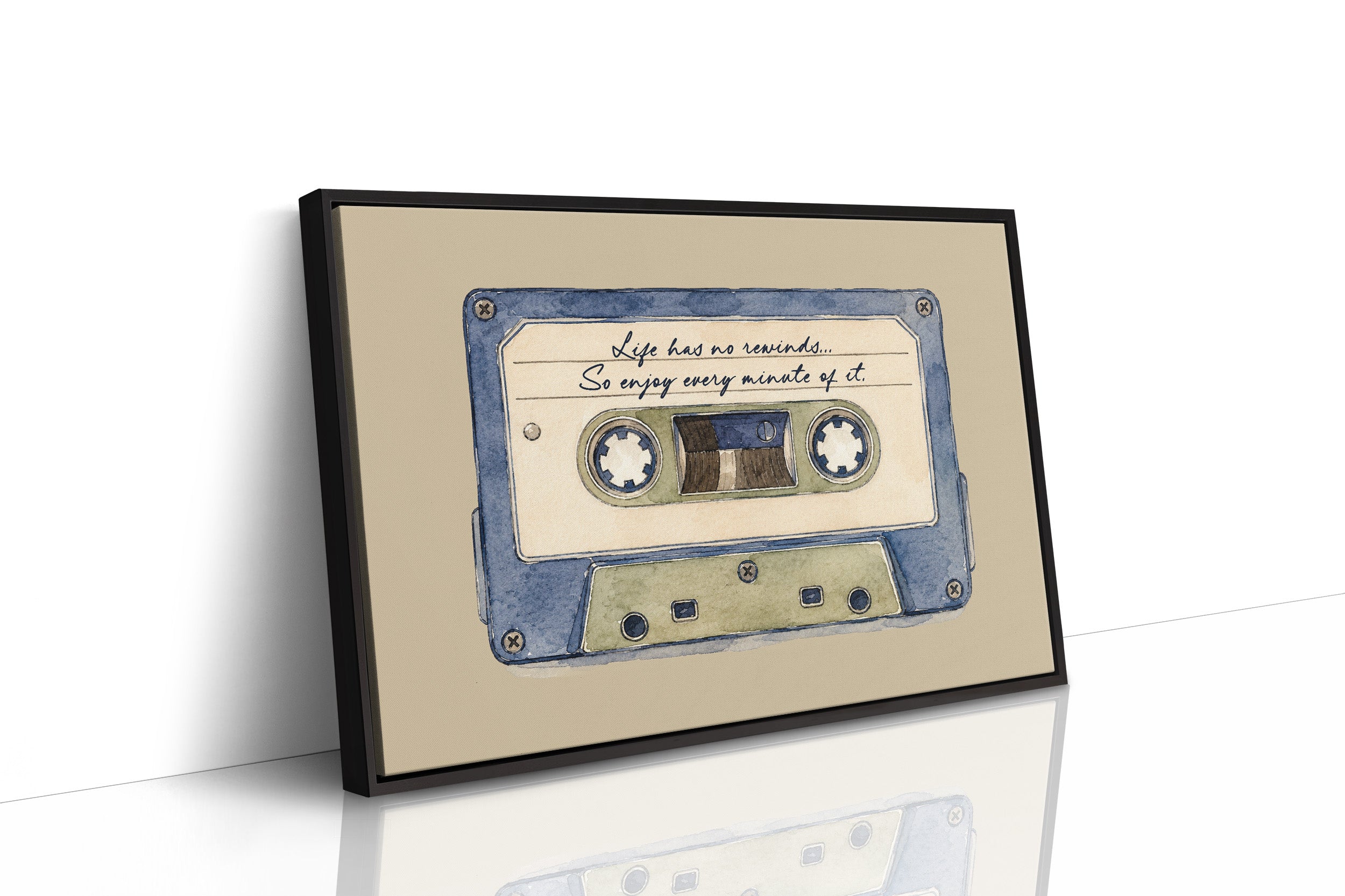 Watercolor Cassette Life Quote