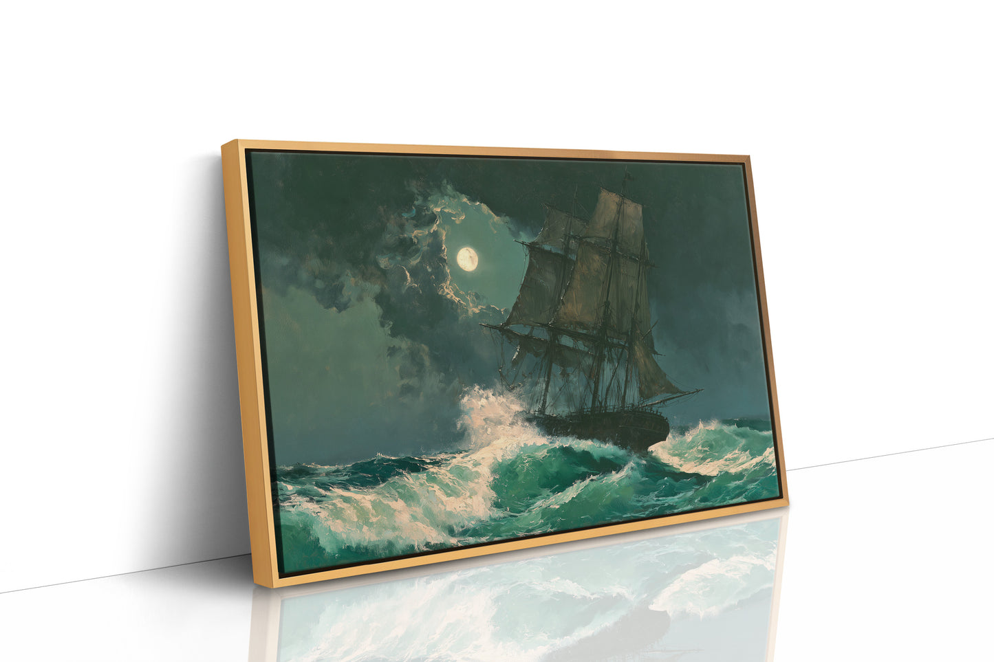 Ship Under Storm Moon