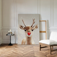 Adorable Snowy Reindeer – Cozy Christmas Wall Art Print
