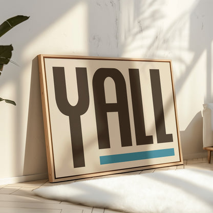 Y’all Typography Print with Teal Underline