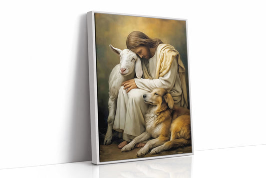 Gentle Guardian Embraces Creation's Innocence