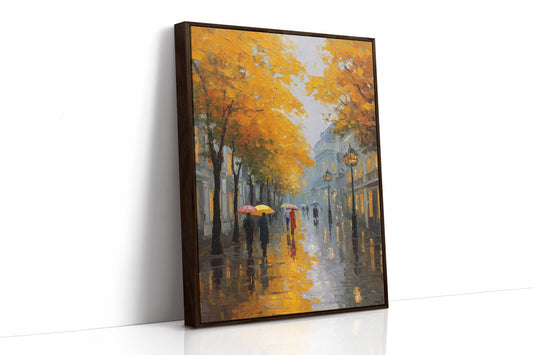 Autumn Rain Lights Paris Streets