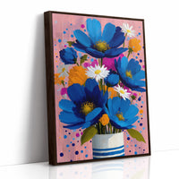 Cobalt Blooms in a Striped Vase