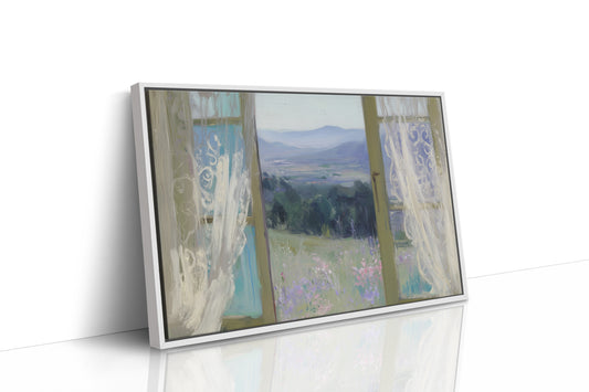 Wildflowers Dance Beyond Lace Windows