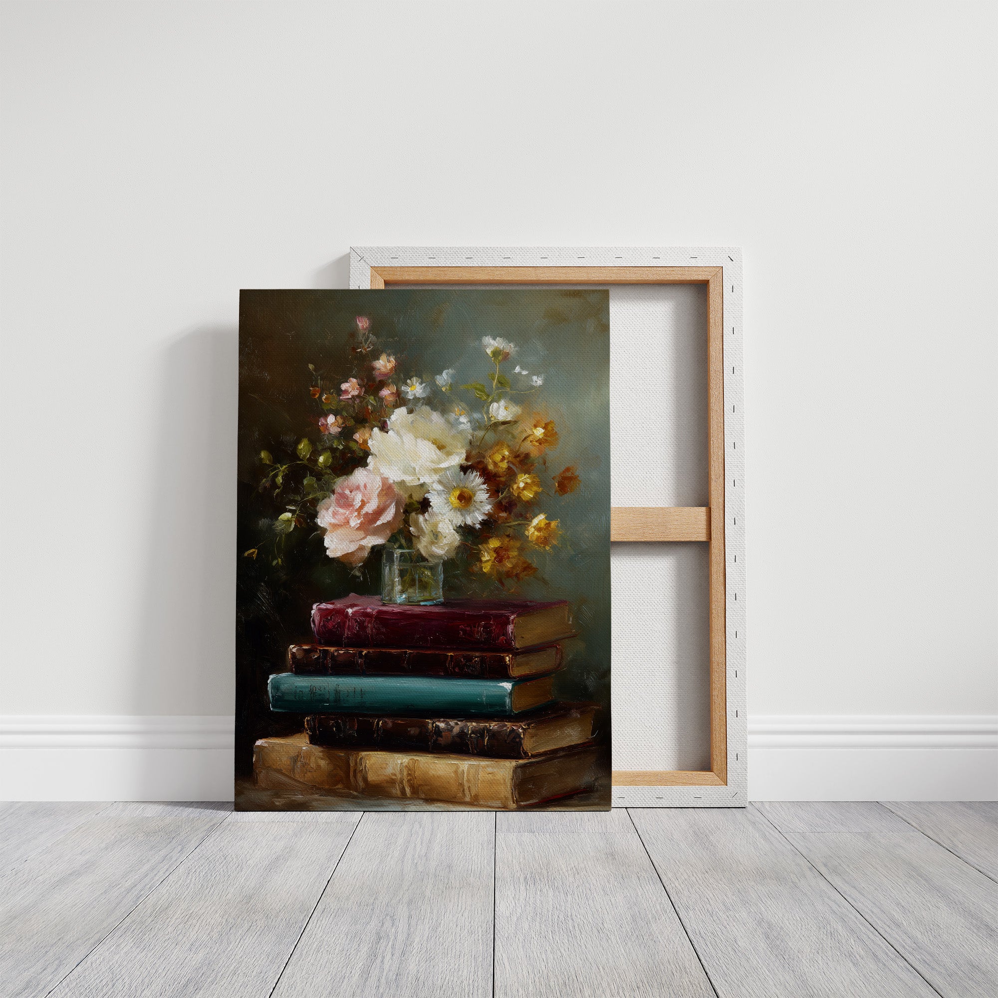 Peonies Rest On Literary Treasures